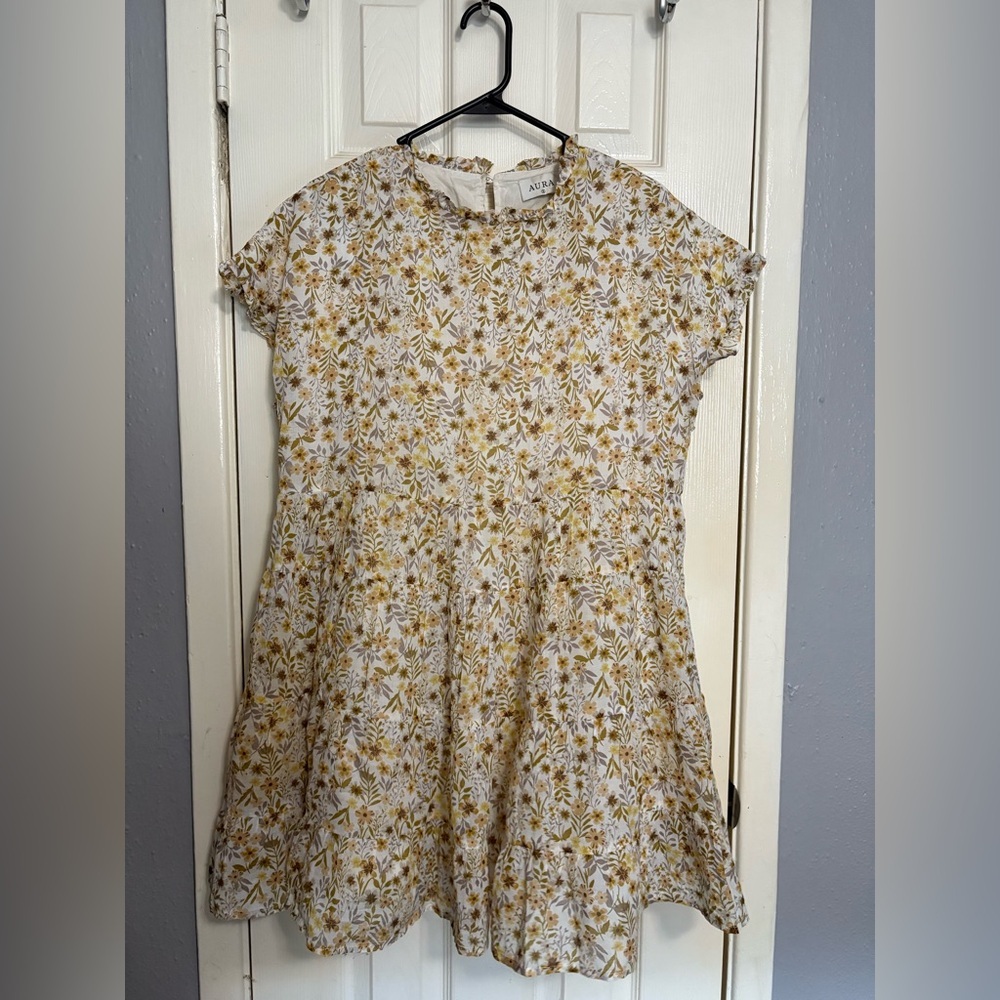 AURA Yellow Floral Mini Dress